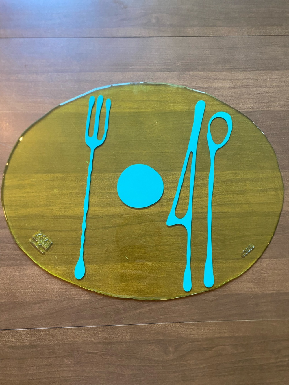 Single Clear Yellow/Green Resin Table Mat - Gaetano Pesce for Fish Design